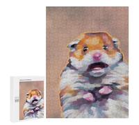 Rompecabezas 500 PCS para Adolescentes Hamster Meme Funny Cute Rompecabezas Juegos Familiares Ensamblaje De Patrones Cumpleaños Y Navidad 500 PCS