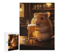 Rompecabezas 500 PCS para Adolescentes Hamster with Beer in A Bar Rompecabezas para Adultos Juego Familiar Una Obra De Arte como Regalo para Toda La Familia 500 PCS