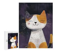 Rompecabezas 500 PCS para Adolescentes Happy and Cute Calico Cat Rompecabezas para Adultos Juego Práctico Pero Divertido Y Humorístico Regalo De Cumpleaños, Regalos, 500 PCS