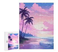 Rompecabezas 500 PCS para Adolescentes Hawaii Sunset Pixel Art Rompecabezas para Adultos Juego Familiar Una Obra De Arte como Regalo para Toda La Familia 500 PCS