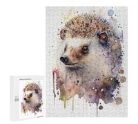 Rompecabezas 500 PCS para Adolescentes Hedgehog Hues Watercolor Rompecabezas para Adultos Juego Práctico Regalo De Cumpleaños Regalo De Cumpleaños, Regalos, 500 PCS