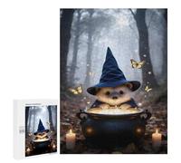 Rompecabezas 500 PCS para Adolescentes Hedgehog Wizard with Cauldron in Forest Rompecabezas para Adultos Juego Práctico Arte De Pared Desafiante De Completar 500 PCS