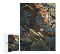 Rompecabezas 500 PCS para Adolescentes Hidden Tiger in Shadows Rompecabezas para Adultos Juegos Relajantes Decoración Interacción Entre Padres E Hijos 500 PCS