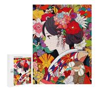 Rompecabezas 500 PCS para Adolescentes Japanese Art Kimono Girl Rompecabezas para Adultos Juego Práctico Pero Divertido Y Humorístico para Cumpleaños, Navidad 500 PCS