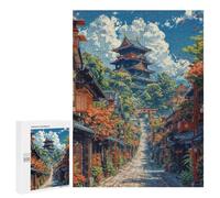 Rompecabezas 500 PCS para Adolescentes Japanese Temple Pagoda Rompecabezas para Adultos Juego Familiar Decoración del Hogar para Cumpleaños, Navidad 500 PCS