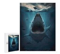 Rompecabezas 500 PCS para Adolescentes Jaws The Giant Shark Rompecabezas para Adultos Juguete Decoración De Pared Difícil Difícil Desafiante De Completar 500 PCS
