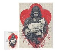 Rompecabezas 500 PCS para Adolescentes Jesus Christ Holding Lamb Rompecabezas para Adultos Juguete Decoración De Pared Difícil Difícil Desafiante De Completar 500 PCS