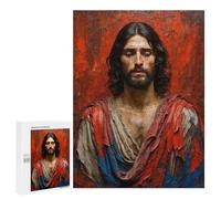 Rompecabezas 500 PCS para Adolescentes Jesus in Redand Blue Robe Rompecabezas para Adultos Juego Familiar Una Obra De Arte como Regalo para Toda La Familia 500 PCS
