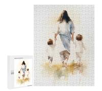 Rompecabezas 500 PCS para Adolescentes Jesus Walking with Children Rompecabezas para Adultos Juego Práctico Pero Divertido Y Humorístico para Cumpleaños, Navidad 500 PCS