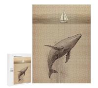 Rompecabezas 500 PCS para Adolescentes Jonah and The Whale A Journey of Redemption Rompecabezas para Adultos Juego Práctico Arte De Pared Desafiante De Completar 500 PCS