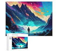 Rompecabezas 500 PCS para Adolescentes Journey Through The Cosmic Mountains Rompecabezas para Adolescentes Juegos Divertidos Ensamblaje De Patrones Ayuda Al Cerebro A Ejercitarse 500 PCS