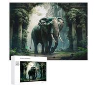 Rompecabezas 500 PCS para Adolescentes Jungle Elephant Majesty -1 Rompecabezas para Adolescentes Juegos Divertidos Ensamblaje De Patrones Ayuda Al Cerebro A Ejercitarse 500 PCS