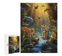 Rompecabezas 500 PCS para Adolescentes Jungle Majesty Tigers Amidst Nature's Splendor Rompecabezas para Adultos Juegos Relajantes Decoración Interacción Entre Padres E Hijos 500 PCS