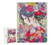 Rompecabezas 500 PCS para Adolescentes Kimono Flowers Girl Art Rompecabezas para Adultos Juguete Decoración De Pared Difícil Difícil Desafiante De Completar 500 PCS