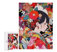 Rompecabezas 500 PCS para Adolescentes Kimono Pattern Girl Anime Rompecabezas para Adultos Juego Práctico Decoración del Hogar Cumpleaños Y Navidad 500 PCS