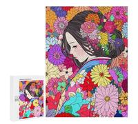Rompecabezas 500 PCS para Adolescentes Kimono Ukiyoe Japanese Art Rompecabezas Juegos Familiares Ensamblaje De Patrones Cumpleaños Y Navidad 500 PCS