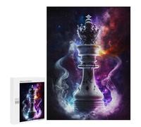 Rompecabezas 500 PCS para Adolescentes King in Space Chess Rompecabezas para Adultos Juego Práctico Arte De Pared Desafiante De Completar 500 PCS