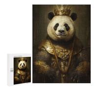 Rompecabezas 500 PCS para Adolescentes King Panda with A Crown Rompecabezas para Adultos Juego Práctico Decoración del Hogar Cumpleaños Y Navidad 500 PCS