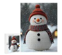 Rompecabezas 500 PCS para Adolescentes Knitted Snowman in Winter Christmas Rompecabezas para Adultos Juego Práctico Pero Divertido Y Humorístico Regalo De Cumpleaños, Regalos, 500 PCS