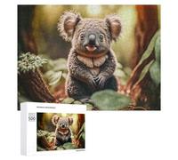 Rompecabezas 500 PCS para Adolescentes Koala in The Wild Nature's Adorable Masterpiece Rompecabezas para Adultos Juguete Decoración De Pared Mejora La Memoria Ayuda A Ejercitar El Cerebro 500 PCS