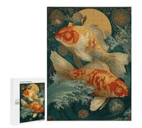 Rompecabezas 500 PCS para Adolescentes Koi Fish Art Print-10 Rompecabezas para Adolescentes Análisis Y Lógica Entrena Tu Cerebro Y Tus Manos Juego De Desafío Único 500 PCS