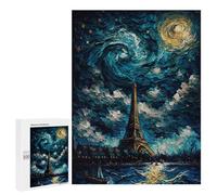 Rompecabezas 500 PCS para Adolescentes Lake at Eiffel Tower Rompecabezas para Adultos Juguete Decoración De Pared Difícil Difícil Desafiante De Completar 500 PCS