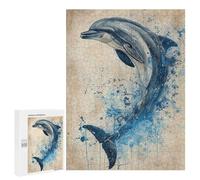 Rompecabezas 500 PCS para Adolescentes Leap of The Dolphin Rompecabezas para Adultos Juguete Decoración De Pared Difícil Difícil Desafiante De Completar 500 PCS