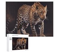 Rompecabezas 500 PCS para Adolescentes Leopard in Shadows Wild Beauty Rompecabezas Juegos Relajantes Mejora La Memoria Oferta como Regalos para Toda La Familia 500 PCS
