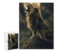Rompecabezas 500 PCS para Adolescentes Lion Roaring at Moon Rompecabezas para Adultos Juegos Relajantes Decoración Interacción Entre Padres E Hijos 500 PCS