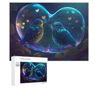 Rompecabezas 500 PCS para Adolescentes Love Birds in A Bubble Rompecabezas para Adultos Juguete Decoración De Pared Mejora La Memoria Ayuda A Ejercitar El Cerebro 500 PCS