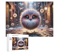 Rompecabezas 500 PCS para Adolescentes Love in The City Cute Owl Balloon Rompecabezas para Adultos Juegos Relajantes Decoración Interacción Entre Padres E Hijos 500 PCS