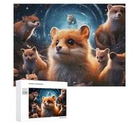 Rompecabezas 500 PCS para Adolescentes Magical Fox Gathering in Winter Night Rompecabezas Juegos Relajantes Mejora La Memoria Oferta como Regalos para Toda La Familia 500 PCS