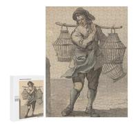 Rompecabezas 500 PCS para Adolescentes Man Carrying Bird Cages Rompecabezas para Adultos Juego Práctico Pero Divertido Y Humorístico para Cumpleaños, Navidad 500 PCS