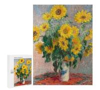 Rompecabezas 500 PCS para Adolescentes Monet Bouquet of Sunflower Rompecabezas Juegos Familiares Ensamblaje De Patrones Cumpleaños Y Navidad 500 PCS