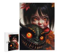 Rompecabezas 500 PCS para Adolescentes Monster and Girl with Red Eyes Rompecabezas para Adultos Juego Práctico Decoración del Hogar Cumpleaños Y Navidad 500 PCS