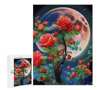 Rompecabezas 500 PCS para Adolescentes Moonlit Rose Garden Rompecabezas para Adultos Juguete Decoración De Pared Mejora La Memoria Ayuda A Ejercitar El Cerebro 500 PCS