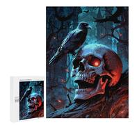 Rompecabezas 500 PCS para Adolescentes Mysterious Skull and Raven Rompecabezas para Adultos Juego Práctico Pero Divertido Y Humorístico Regalo De Cumpleaños, Regalos, 500 PCS