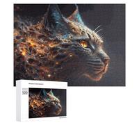 Rompecabezas 500 PCS para Adolescentes Neon Cat Digital Art Rompecabezas para Adolescentes Juegos Divertidos Ensamblaje De Patrones Ayuda Al Cerebro A Ejercitarse 500 PCS