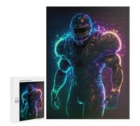 Rompecabezas 500 PCS para Adolescentes Neon Football Player Artwork Rompecabezas para Adultos Juegos Relajantes Difícil Difícil Desafío Educativo 500 PCS