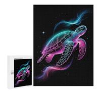 Rompecabezas 500 PCS para Adolescentes Neon Turtle in Space Rompecabezas DIY Juguetes Una Obra De Arte como Regalo para Toda La Familia 500 PCS