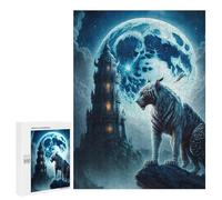 Rompecabezas 500 PCS para Adolescentes Night Moon Tiger Castle Rompecabezas para Adolescentes Juegos Divertidos Ensamblaje De Patrones Ayuda Al Cerebro A Ejercitarse 500 PCS