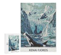 Rompecabezas 500 PCS para Adolescentes Orca in Kenai Fjords Rompecabezas para Adultos Juego Práctico Arte De Pared Desafiante De Completar 500 PCS