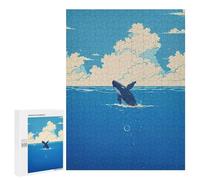 Rompecabezas 500 PCS para Adolescentes Orca Whale Breaching Ocean Surface Rompecabezas para Adultos Juegos Familiares Carrera De Velocidad De Manos para Cumpleaños, Navidad 500 PCS