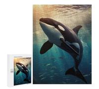 Rompecabezas 500 PCS para Adolescentes Orca Whale Sunset Dive Rompecabezas DIY Juguetes Una Obra De Arte como Regalo para Toda La Familia 500 PCS