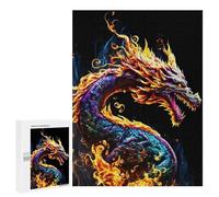 Rompecabezas 500 PCS para Adolescentes Paint Dragon Fire Rompecabezas para Adultos Juegos Familiares Carrera De Velocidad De Manos para Cumpleaños, Navidad 500 PCS