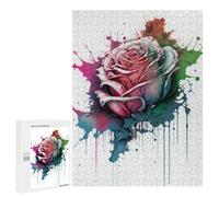 Rompecabezas 500 PCS para Adolescentes Painted Rose Art Print Rompecabezas para Adultos Juego Práctico Decoración del Hogar Cumpleaños Y Navidad 500 PCS