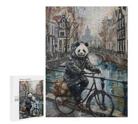 Rompecabezas 500 PCS para Adolescentes Panda Bicycle Amsterdam Rompecabezas para Adultos Juegos Relajantes Decoración del Hogar Cumpleaños Y Navidad 500 PCS