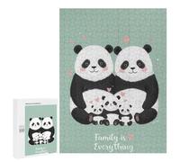 Rompecabezas 500 PCS para Adolescentes Panda Family Love Rompecabezas Juegos Familiares Ensamblaje De Patrones Cumpleaños Y Navidad 500 PCS