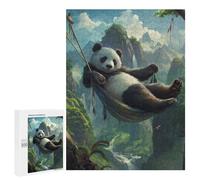 Rompecabezas 500 PCS para Adolescentes Panda Hammock Mountains Rompecabezas para Adultos Juguetes De Bricolaje Análisis Y Lógica Trato como Regalos para Toda La Familia 500 PCS