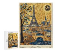 Rompecabezas 500 PCS para Adolescentes Paris France Travel Klimt Rompecabezas para Adultos Juguetes Antiestrés Decoración Perfecta Regalos para Reducir El Estrés 500 PCS